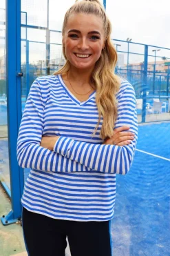 Ulla-Ls-Vneck-Stripe-Tshirt 22160