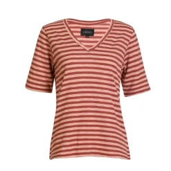 Ulla-Ss-Vneck-Stripe-Tshirt 21674