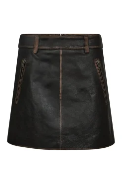 Used Leather Crop Skirt HL10362