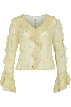 Viemmy L/S V-Neck Frill Top