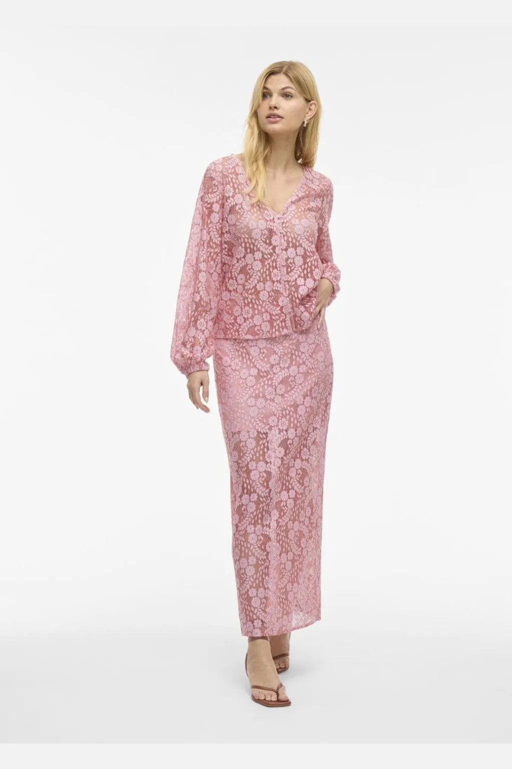 Vihibo Midi Lace Skirt