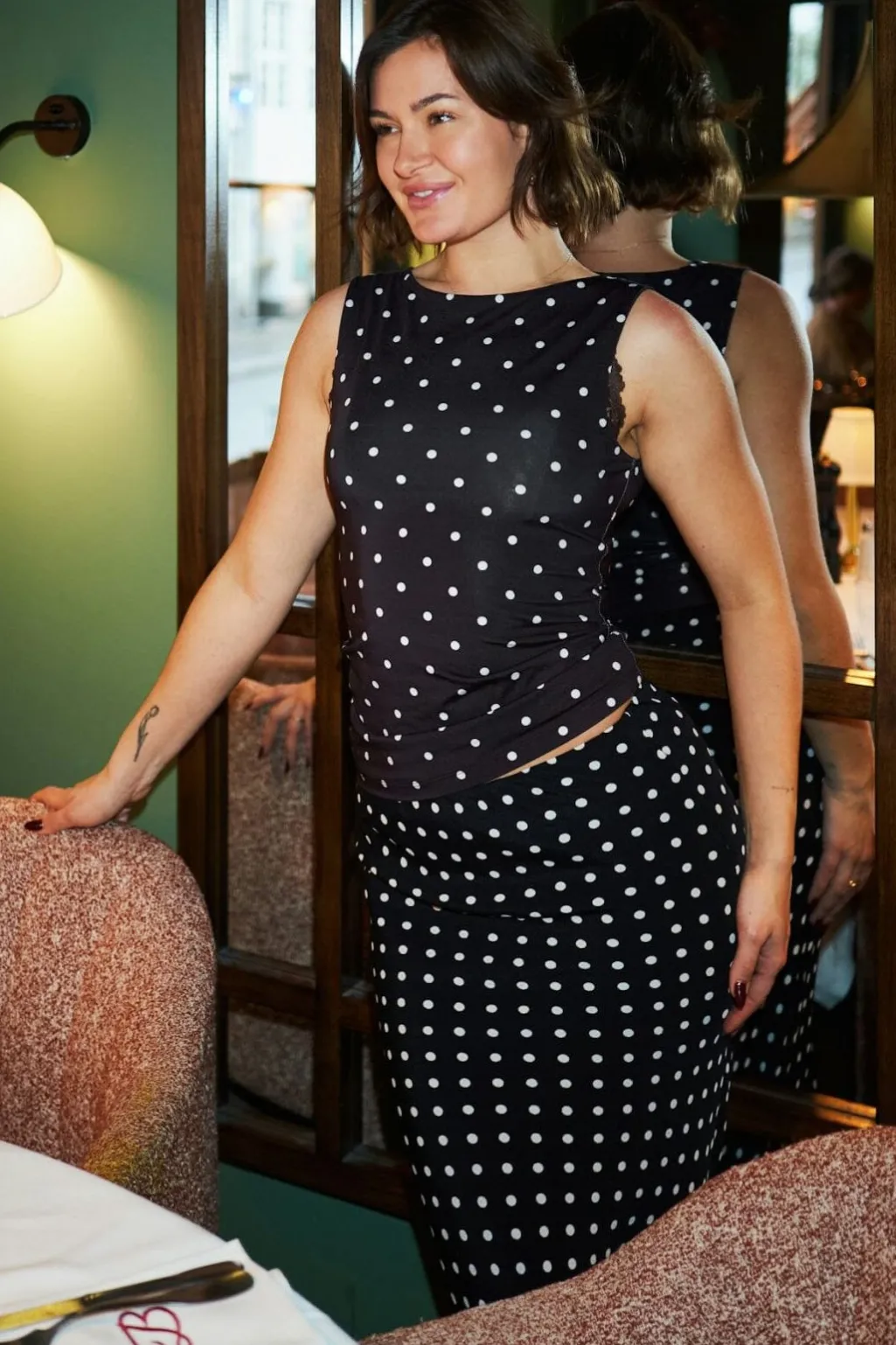 Viso Crepe Dot Skirt 167940