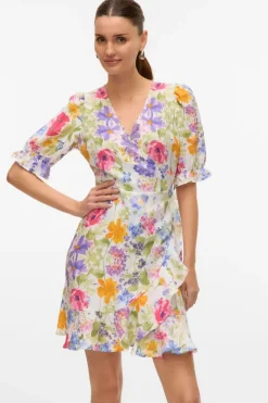 Vmflora 2/4 Wrap Short Dress