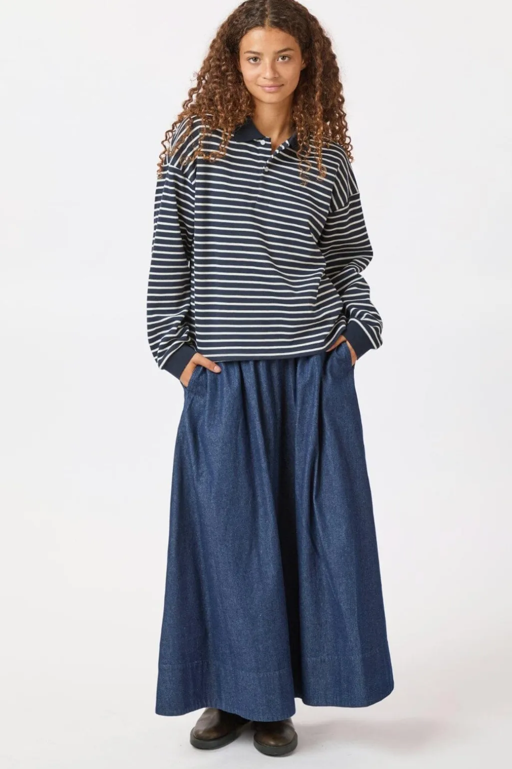 Yara Denim Long Skirt