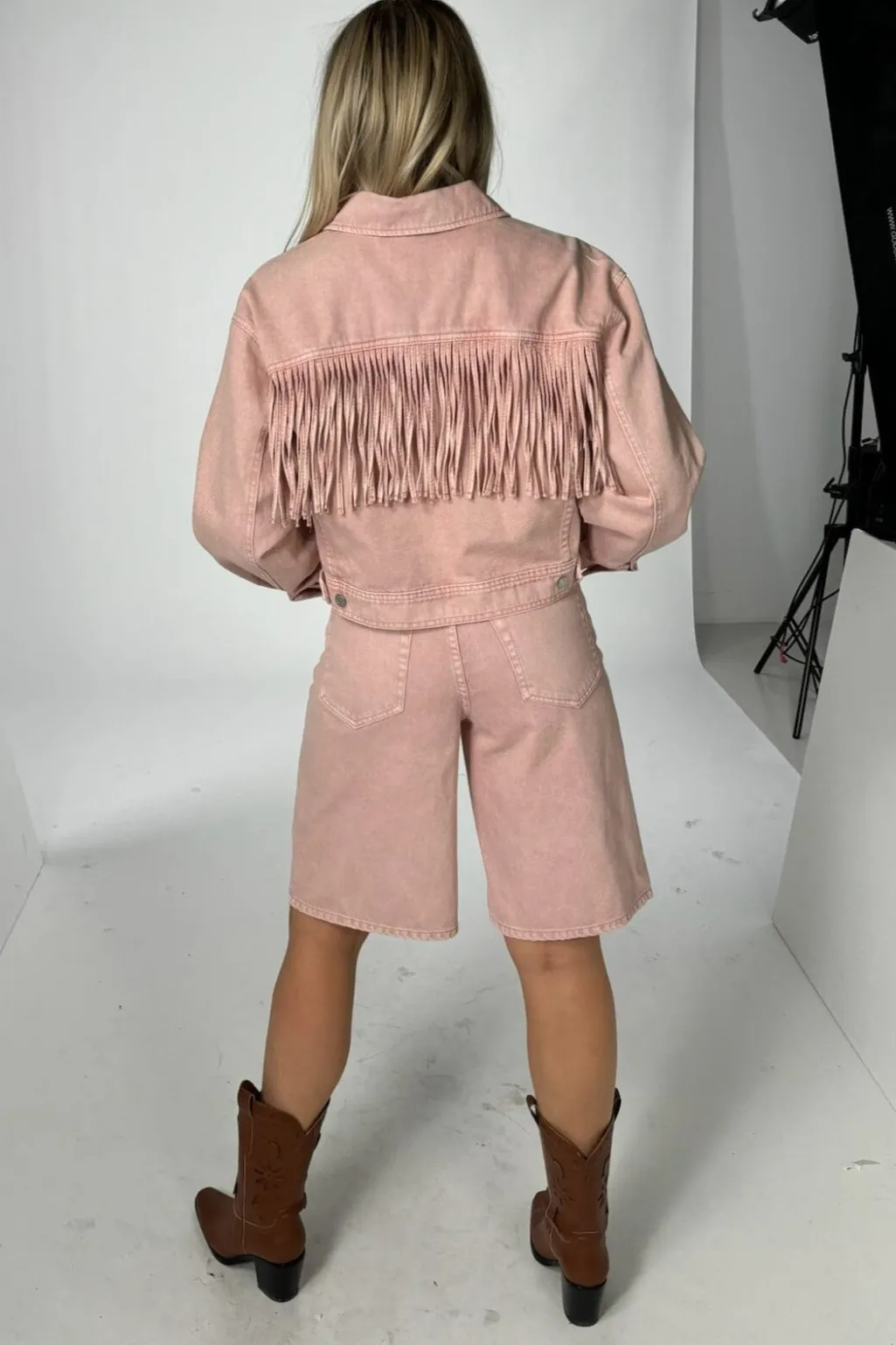 Yassun Ls Crop Denim Jacket Fest